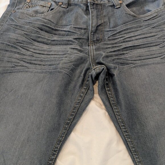 VTG Y2K Old Skool Metallic Whisker Jeans Size 32X31 - Picture 2 of 9